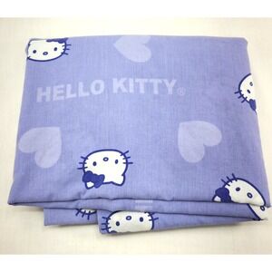 Vintage Sanrio Hello Kitty Blue Flat Sheet Cotton Polyester TWIN SIZE